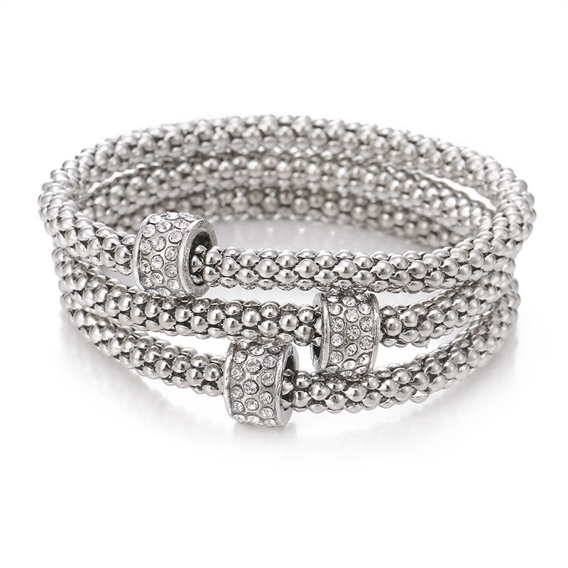 Wholesale Popcorn Chain Three Color Set Bracelet
