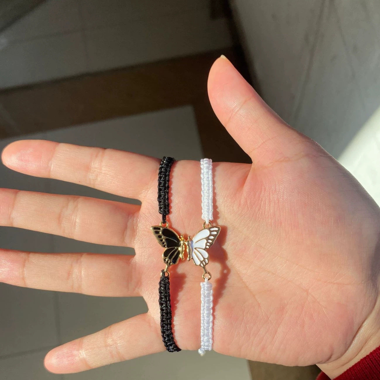 Wholesale Valentine's Day Butterfly Handmade Woven Bracelet