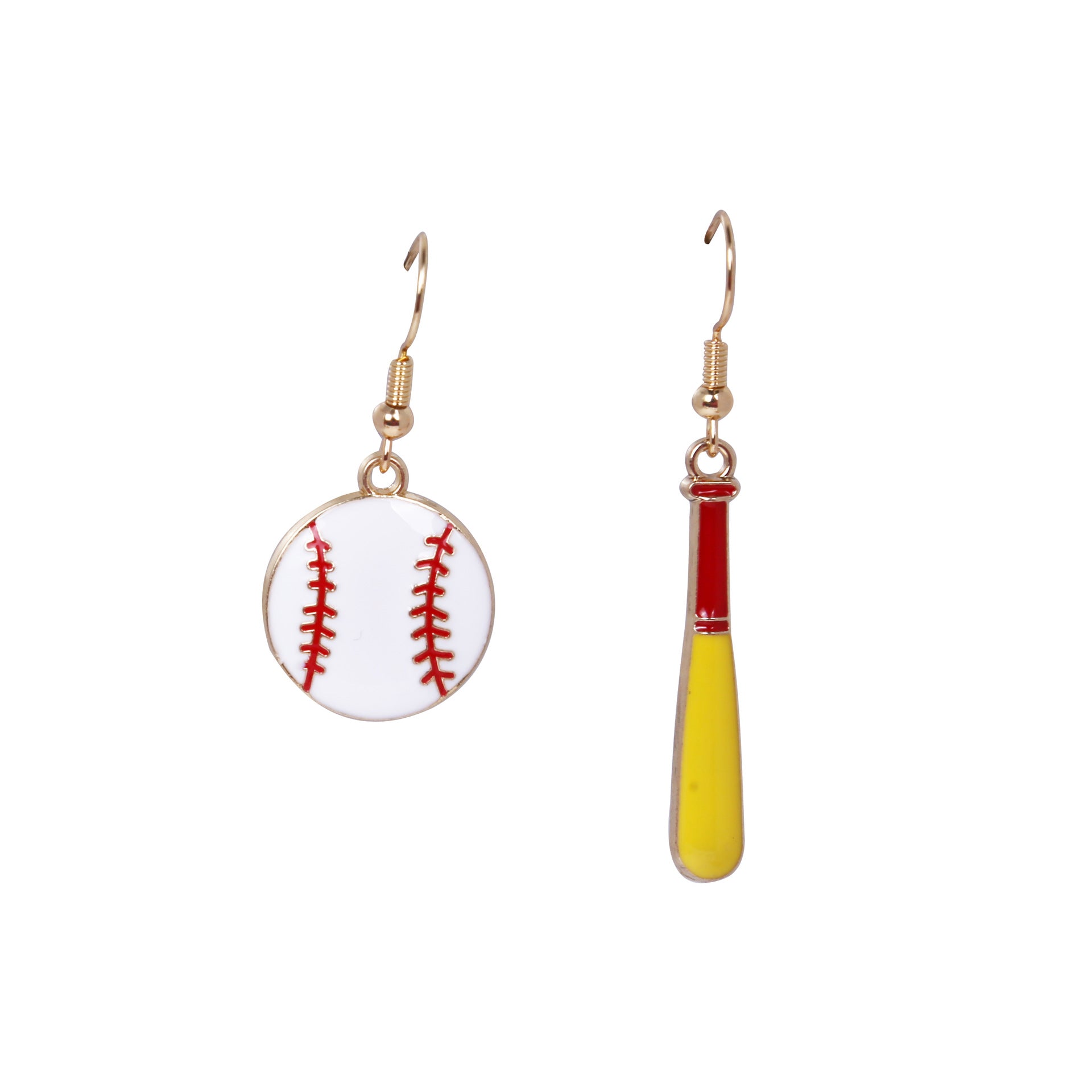 Wholesale Funny cartoon high-grade oil drop baseball earrings