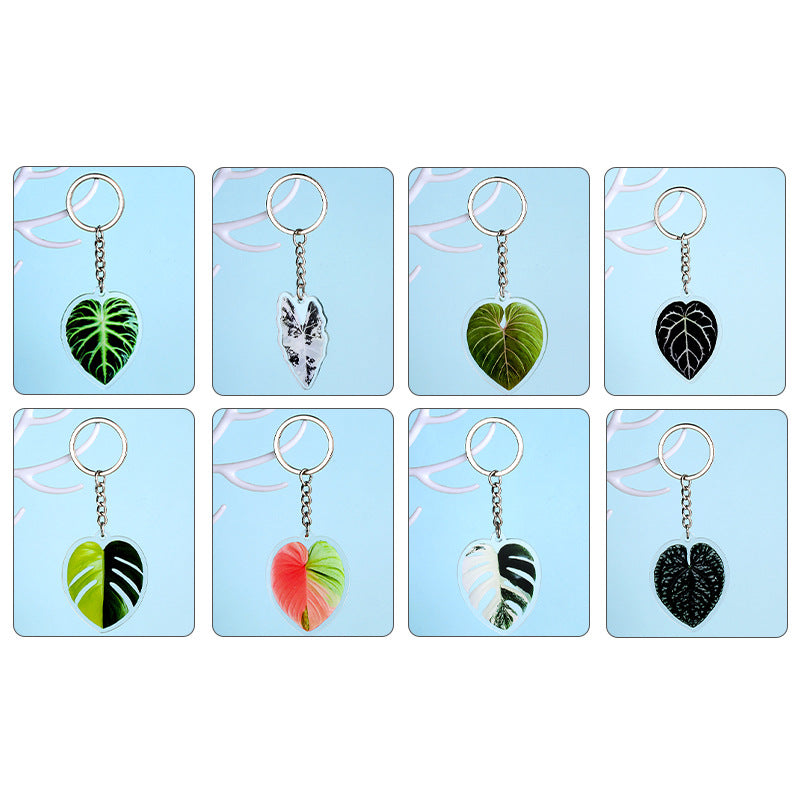 Wholesale 50PCS Creative Simulated Leaf Acrylic Keychain
