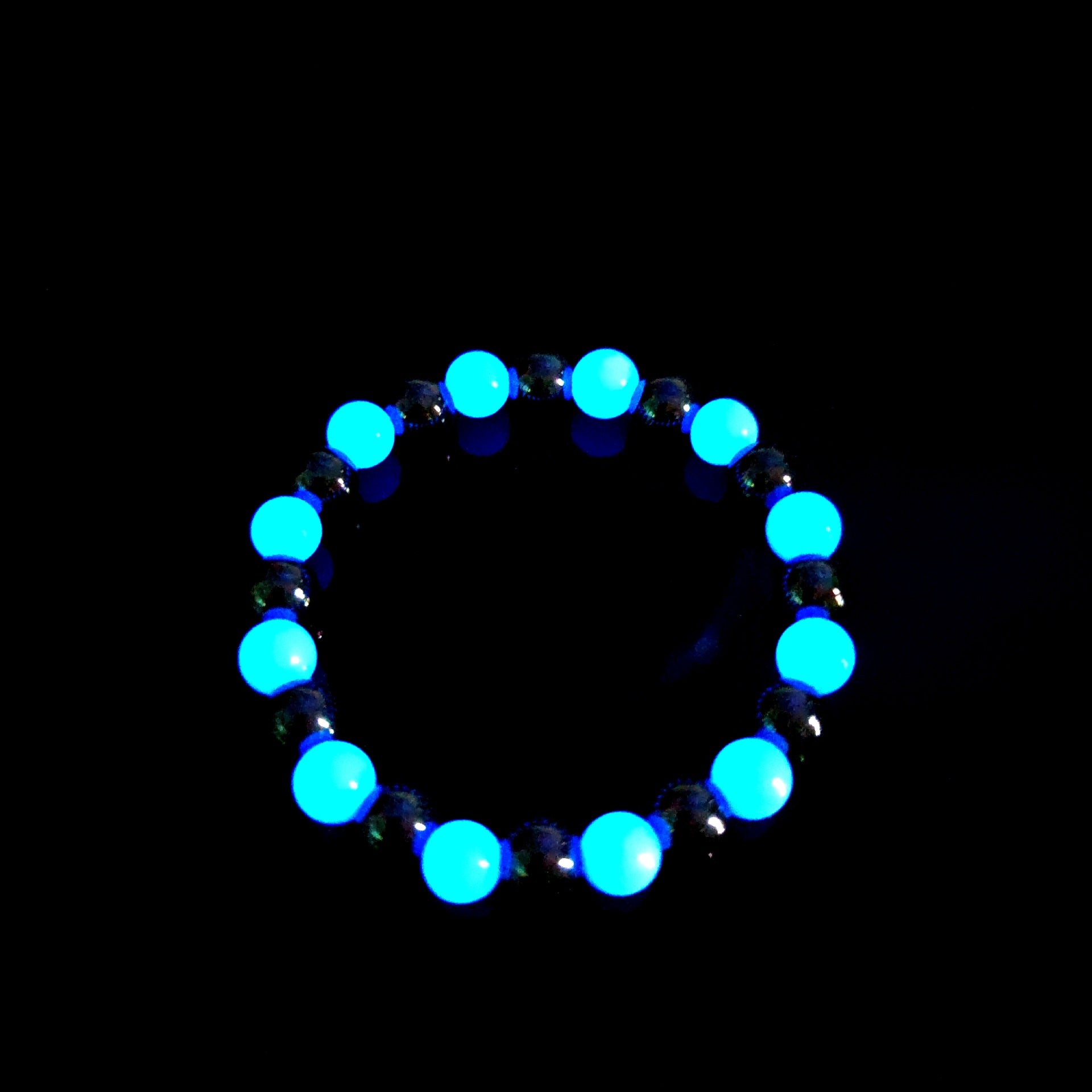 Wholesale Luminous obsidian couple' s best friend fluorite bracelet