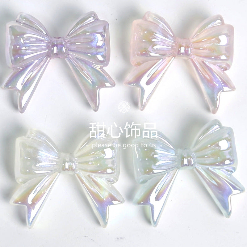 Wholesale 10PCS Starry Sky Bright Galaxy Bow Tie Diy Mobile Phone Chain Bag Pendant Jewelry