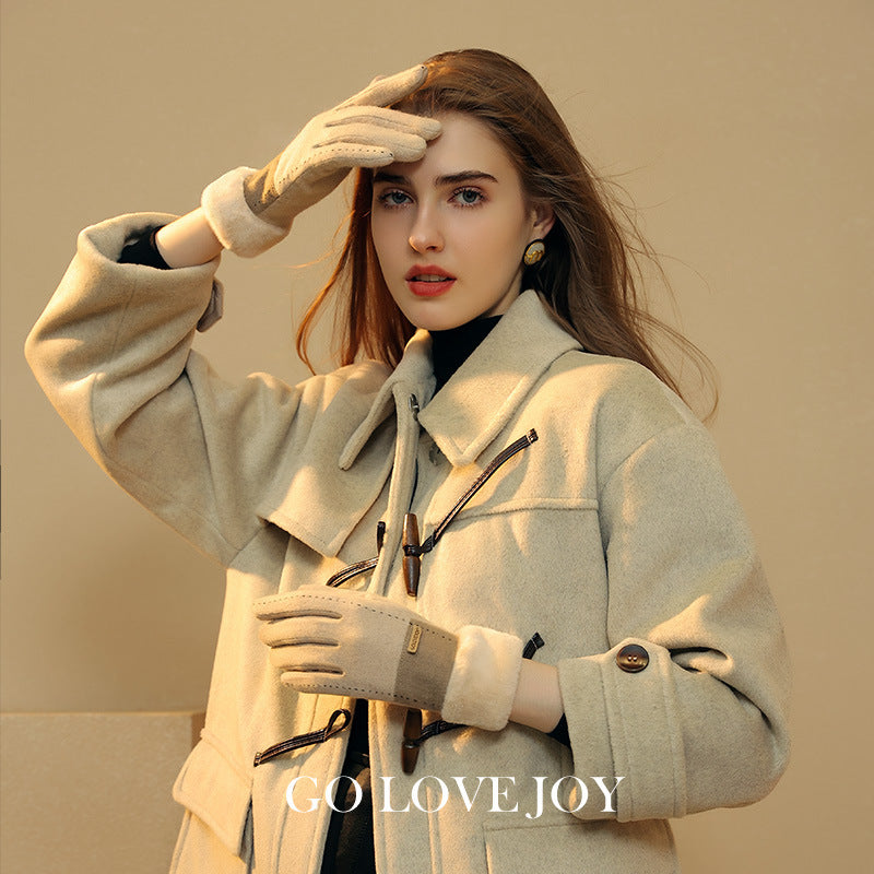 Wholesale Winter Cashmere Thickened Warm Touch Screen Gloves