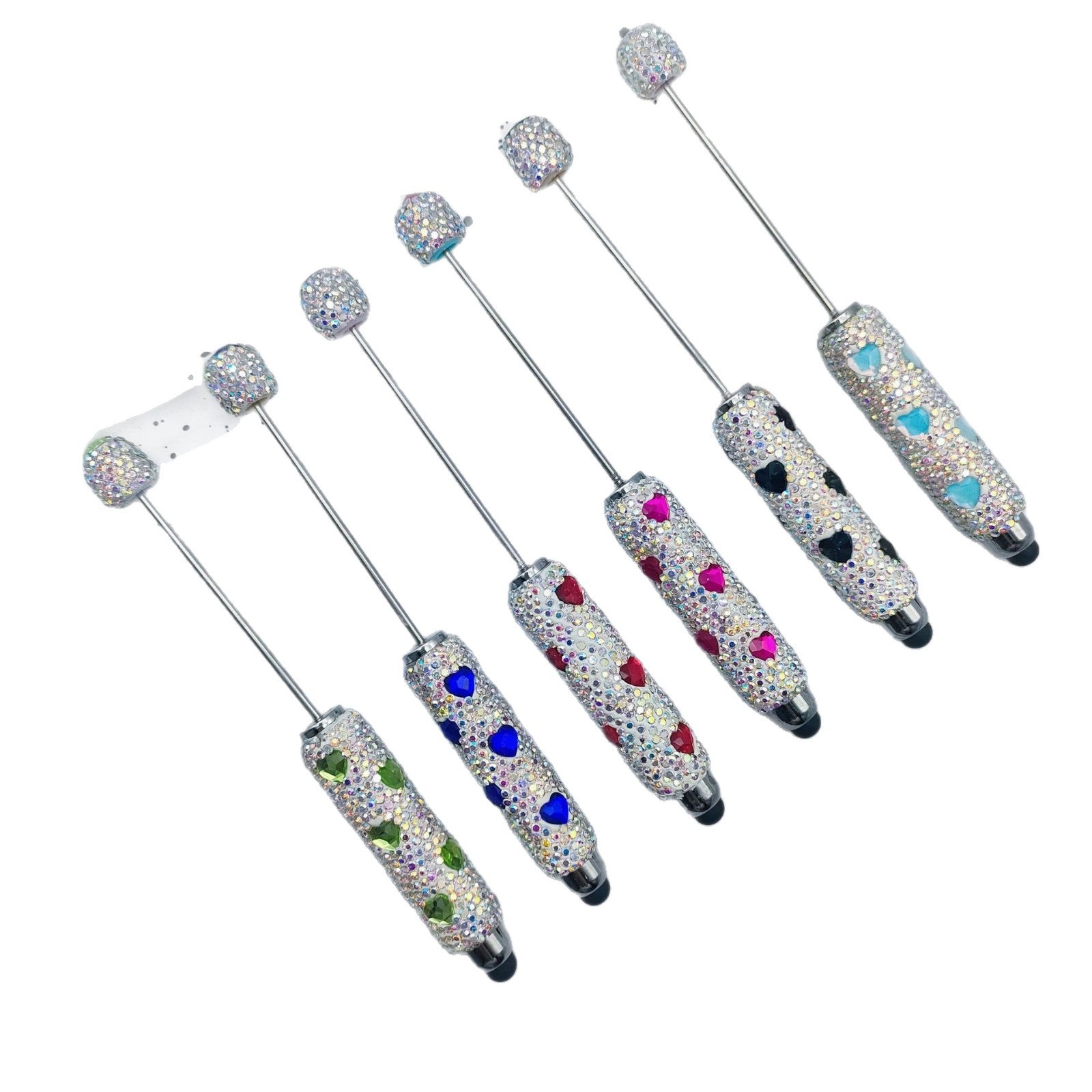 Wholesale 2pcs DIY Touchscreen Rhinestone Heart Beadable Pens