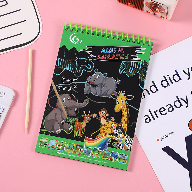 Wholesale 5pcs/pack  Kidsren' s Colorful Scratch-Off Book