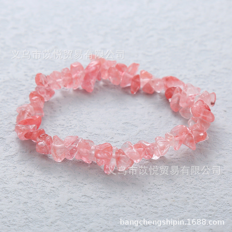 Wholesale 5pcs natural crystal gravel elastic bracelet colorful gravel bracelet