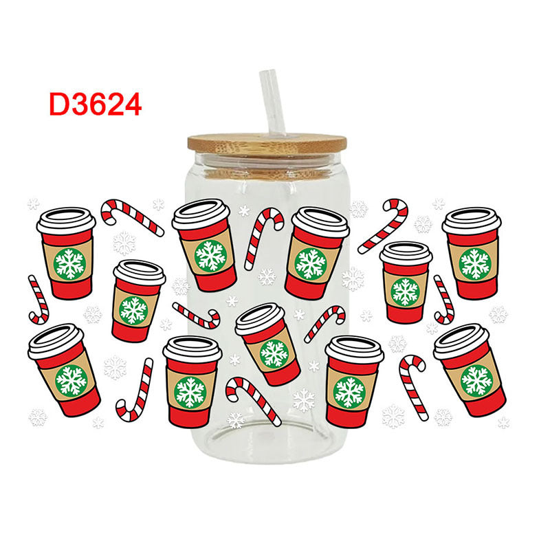 Wholesale Christmas Beverage Series 16oz Cup UV DTF Wraps