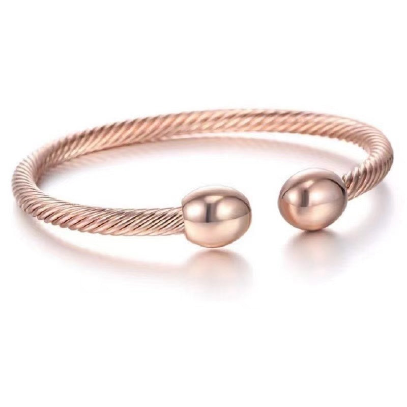 Wholesale Opening Magnet Rose Gold Threaded Bracelet