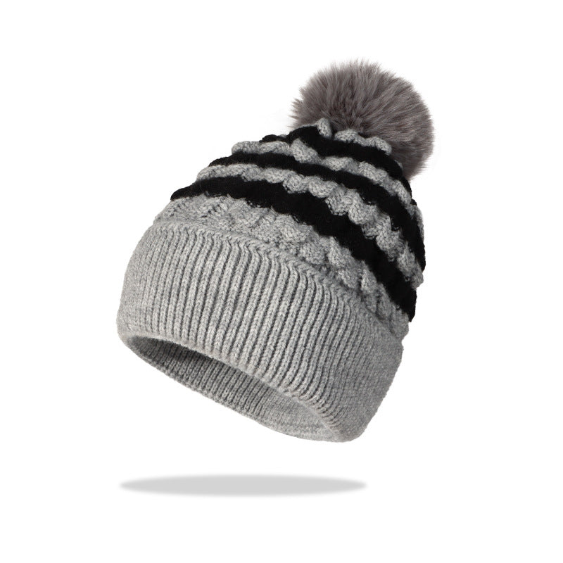 Wholesale Velvet Winter Thickened Twist Coarse Knitted Ear Protection Acrylic Hat