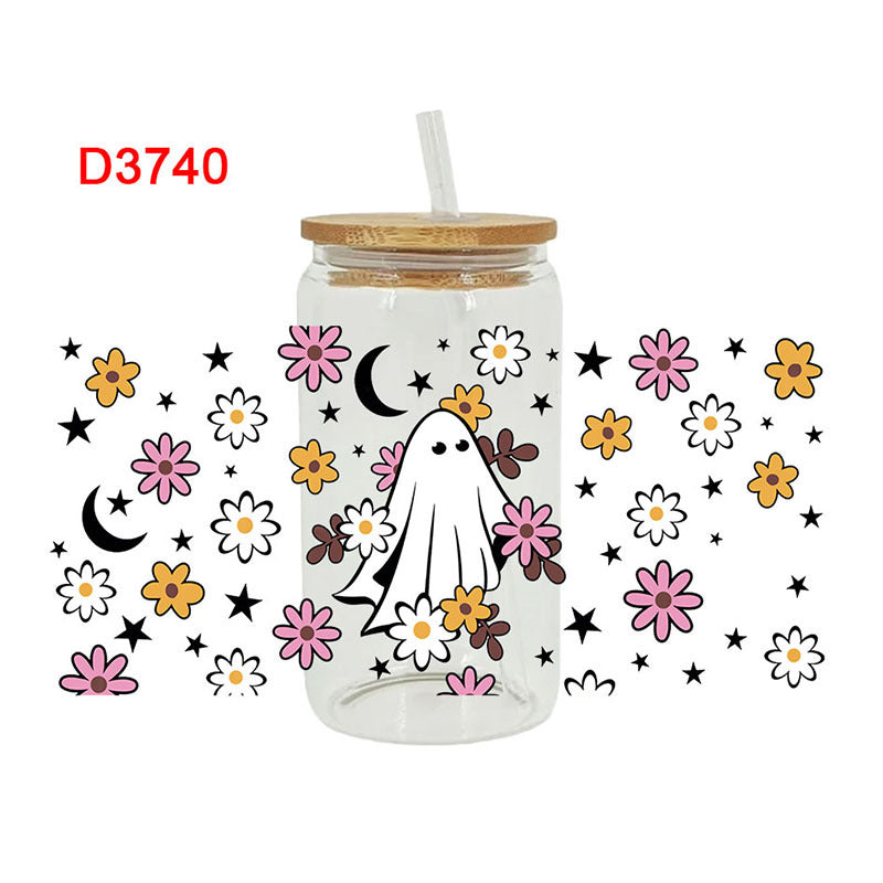 Wholesale Pumpkin Ghost Halloween 16oz Cup UV DTF Wraps