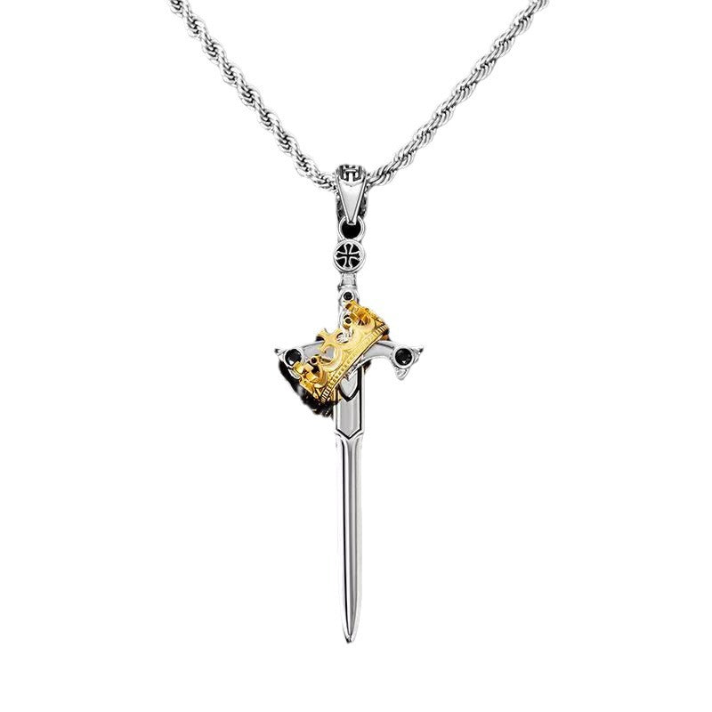 Wholesale Retro Stylish Goth Sword Pendant Necklace