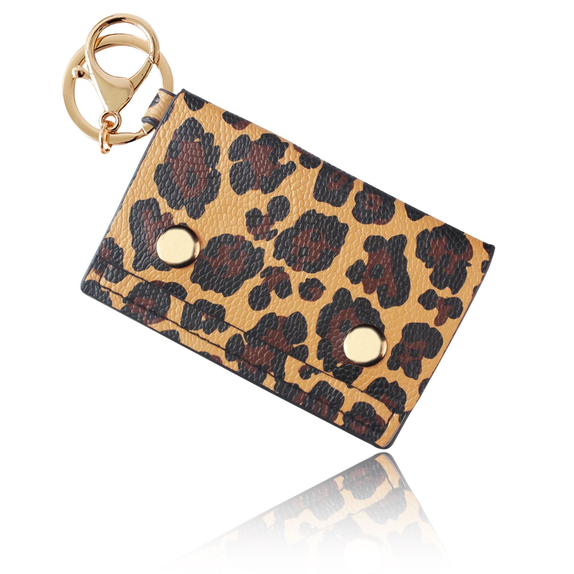 Wholesale Leopard Leather PU Zero Wallet Card Bag Keychain
