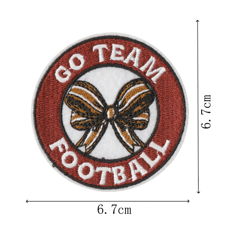 Wholesale 9Pc Cartoon Rugby Iron On Patches Leopard Bow Decor For et DIY Craft Supply