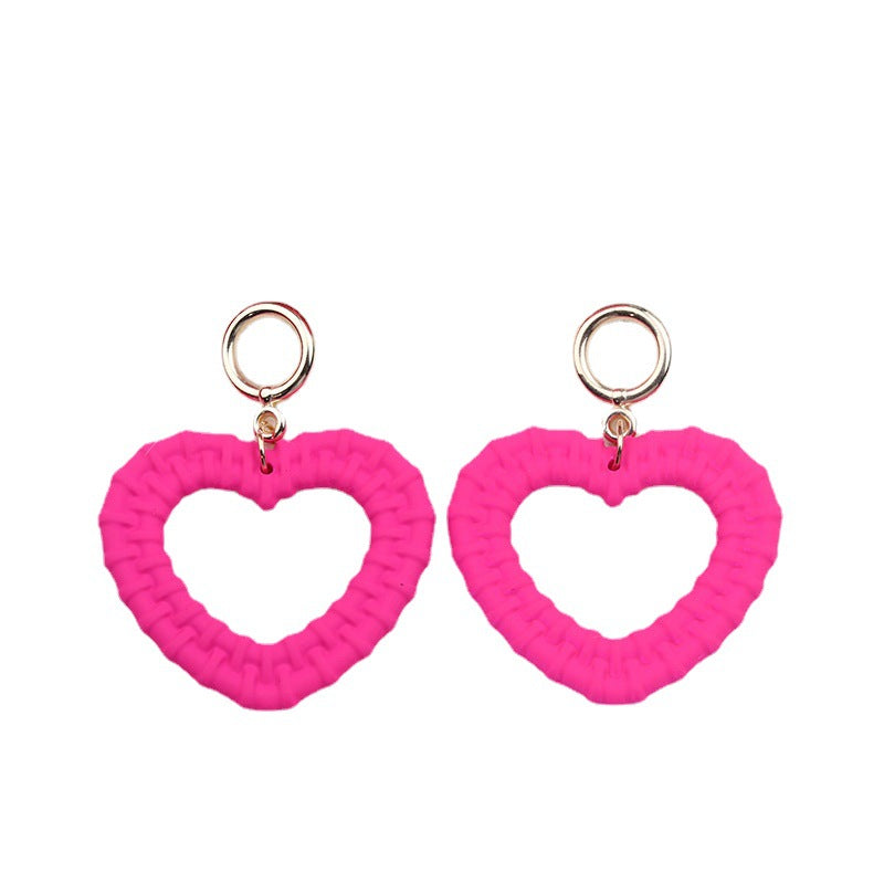 Pendientes de acrílico de color tejido de color caramelo al por mayor Pendientes acrílicos