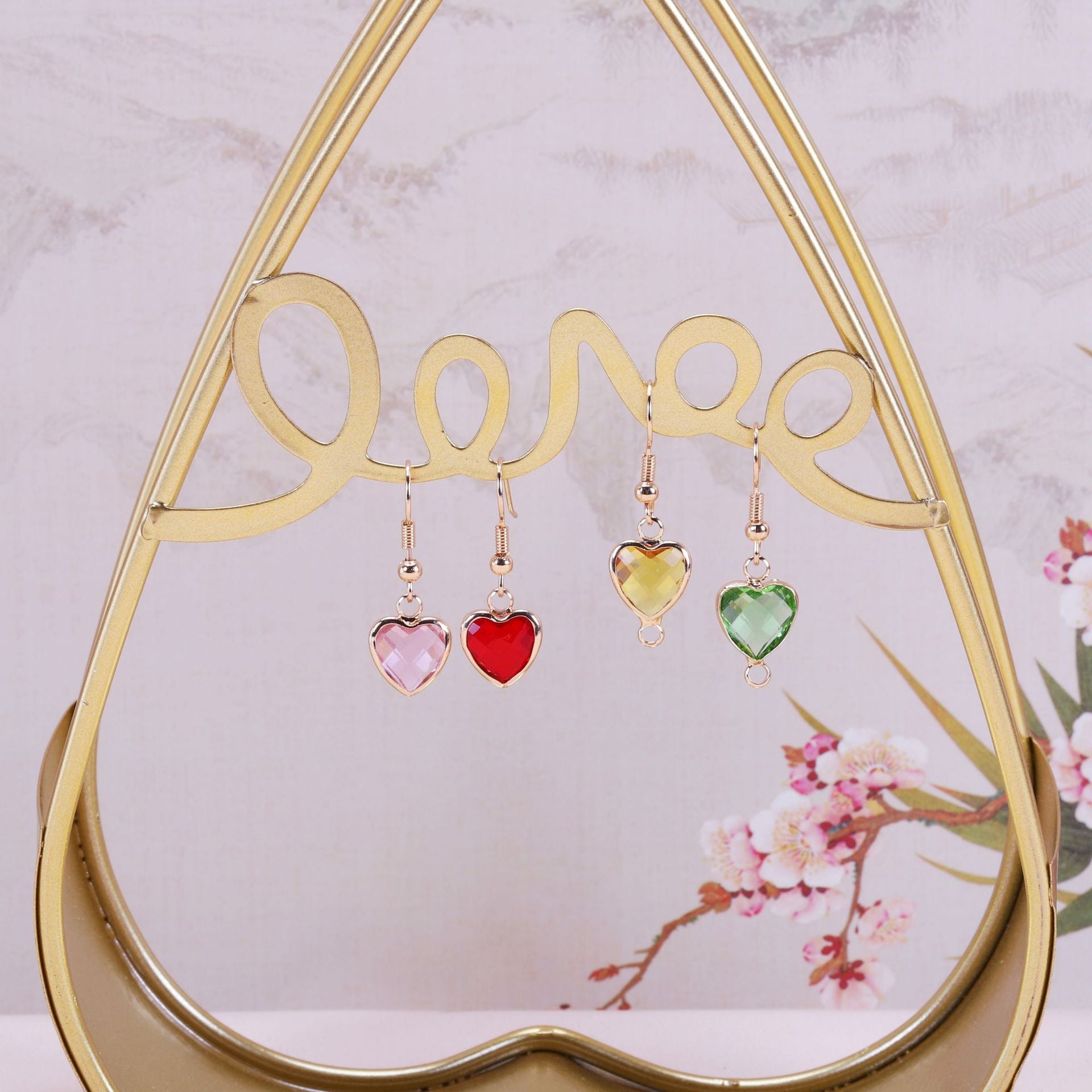 Wholesale Crystal Love Peach Heart Pendant