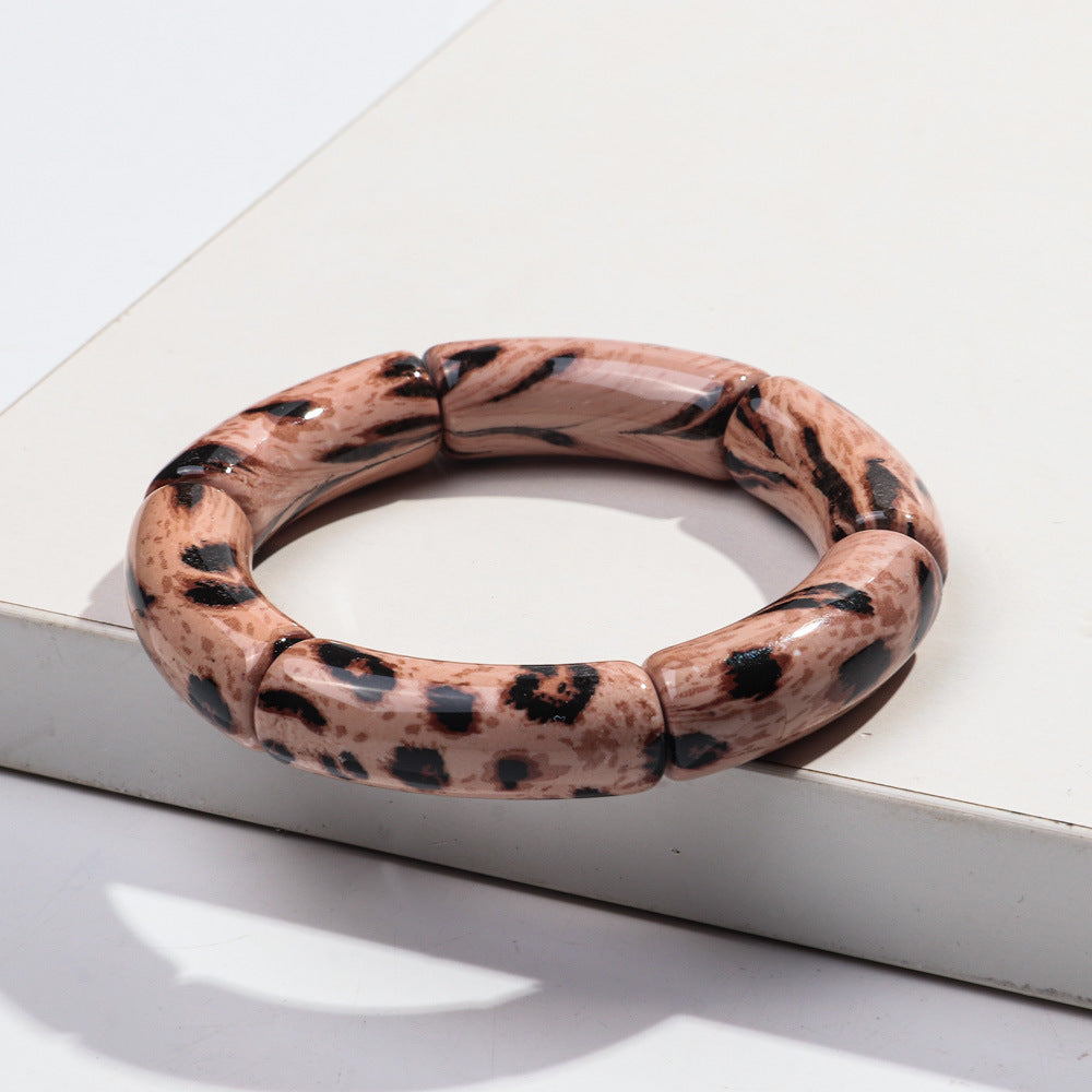 Wholesale Retro Leopard Series Elastic Bend Bracelet