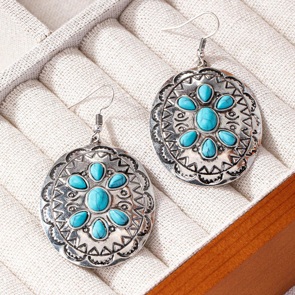 Wholesale Retro Western style turquoise earrings