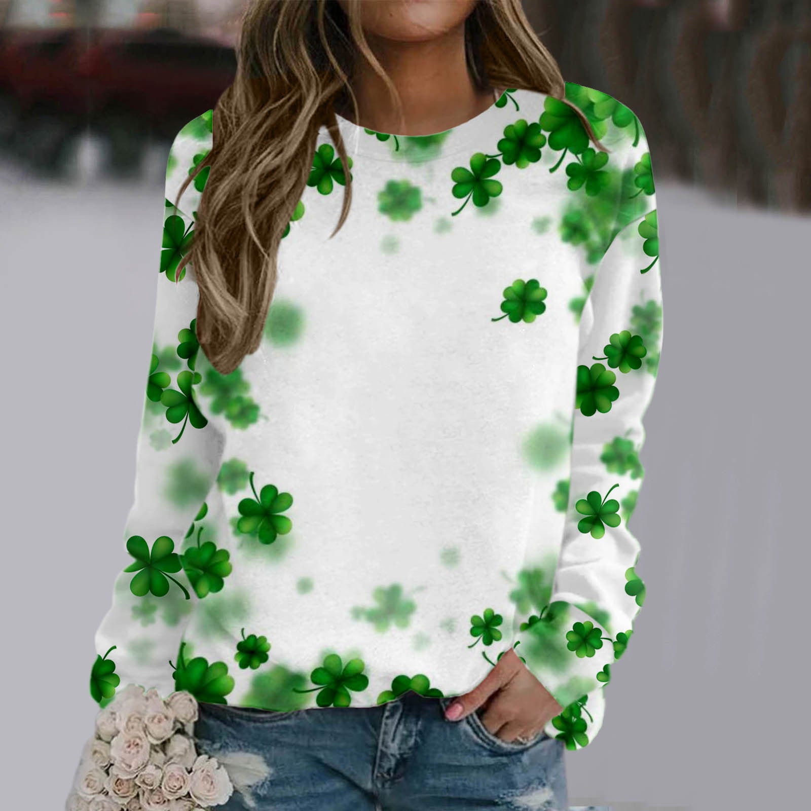 Wholesale of St. Patrick's Day Green Pullover Printed Polyester Hoodies