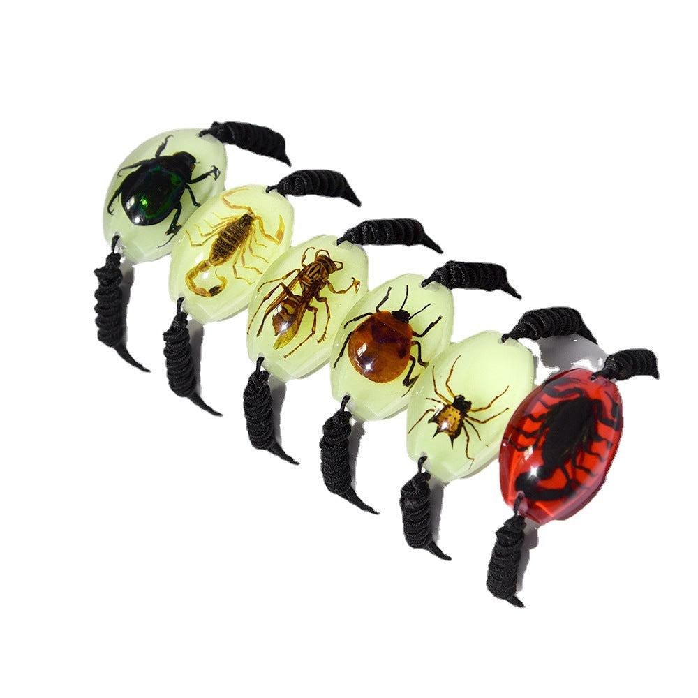 Brazalete tejido de color ámbar de insecto de resina transparente al por mayor