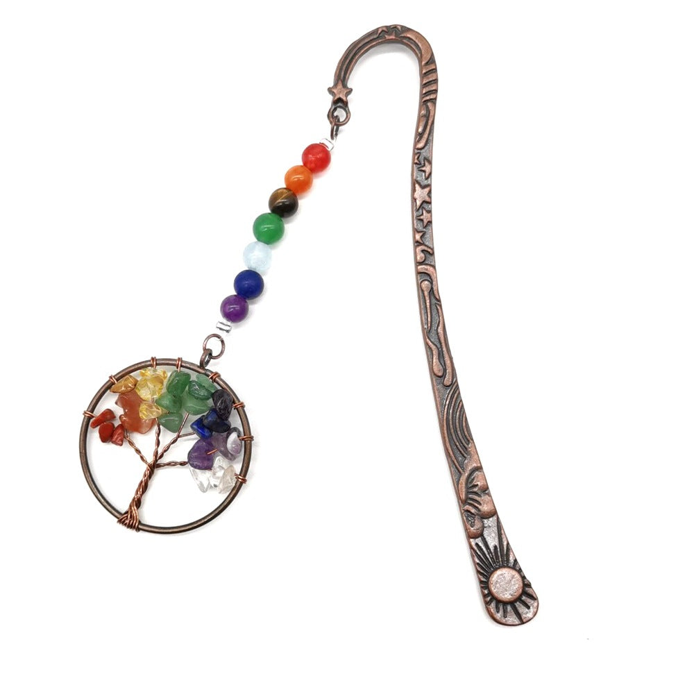 Wholesale Natural Gravel Crystal Tree of Life Bookmarks
