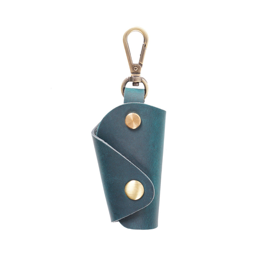 Wholesale First Layer Cowhide Handmade Men's Leather Mini Keychain