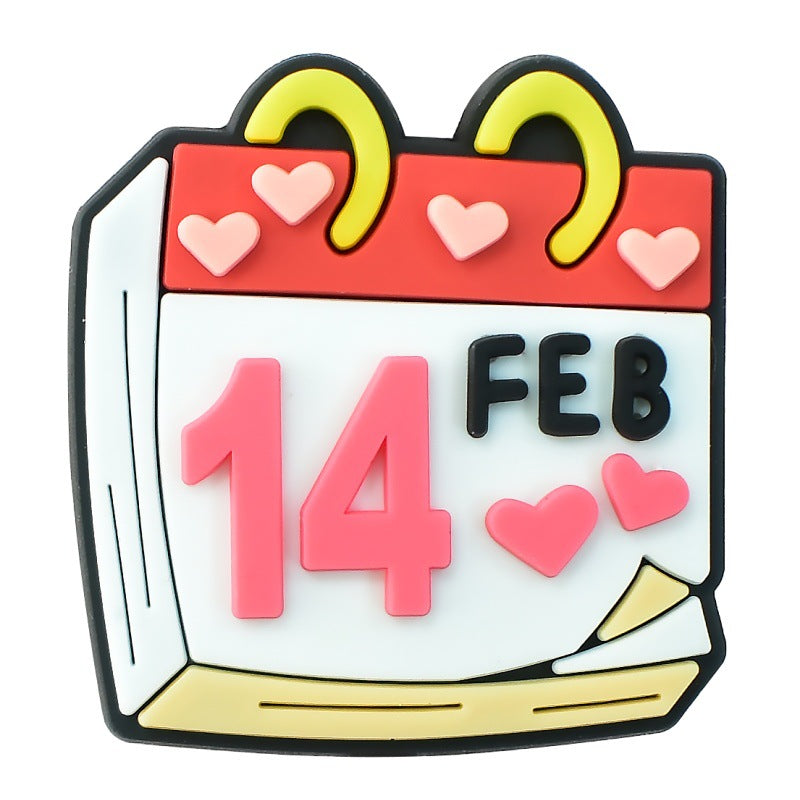 Wholesale Random 100pcs Valentine' s Day series cartoon PVC soft rubber double-sided beads