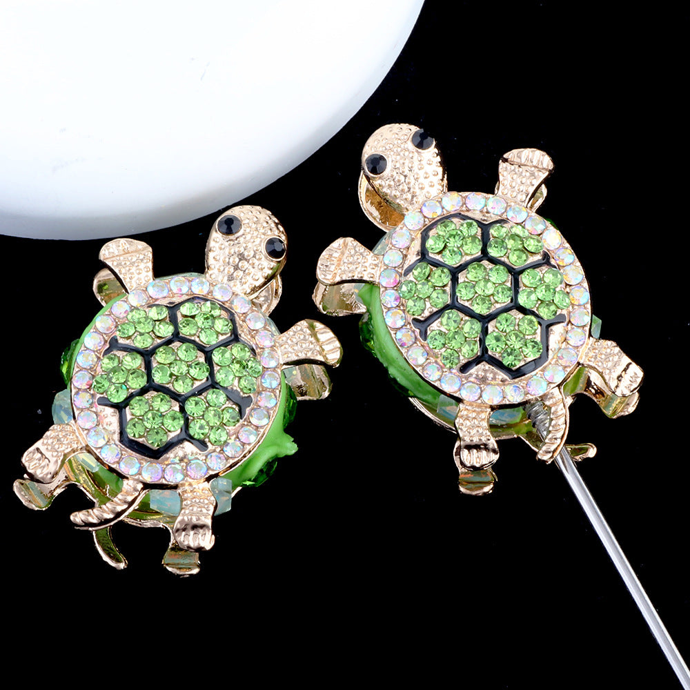 Wholesale Heavy Industry Full Diamond Double-sided Turtle Can Wear Straight Hole Beads DIY Accessories