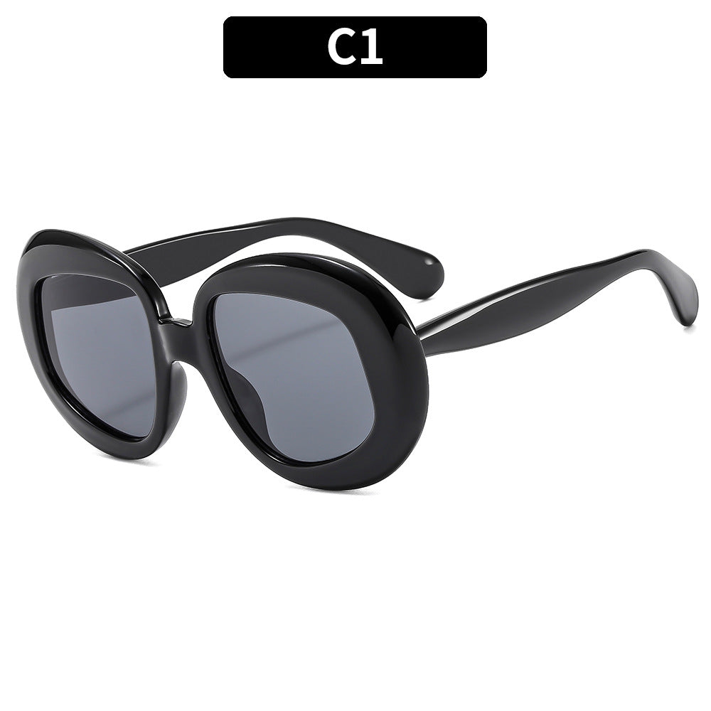 Wholesale PC Oval Retro Flat Mirror Sunglasses