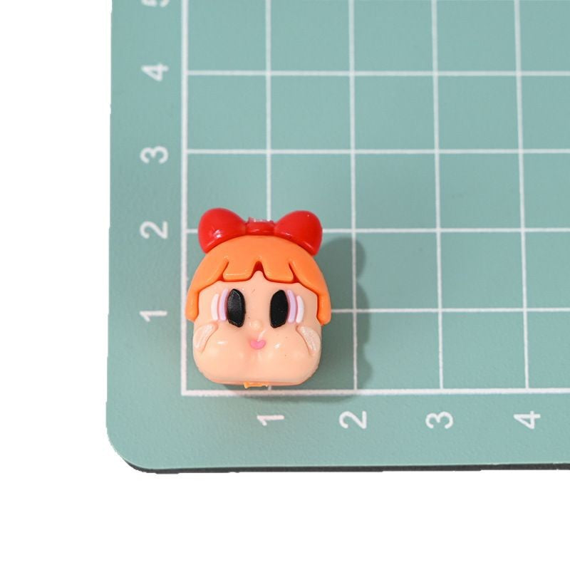 Wholesale 5pcs/pack cartoon rubber  girl straight hole beads OLY Exclusive