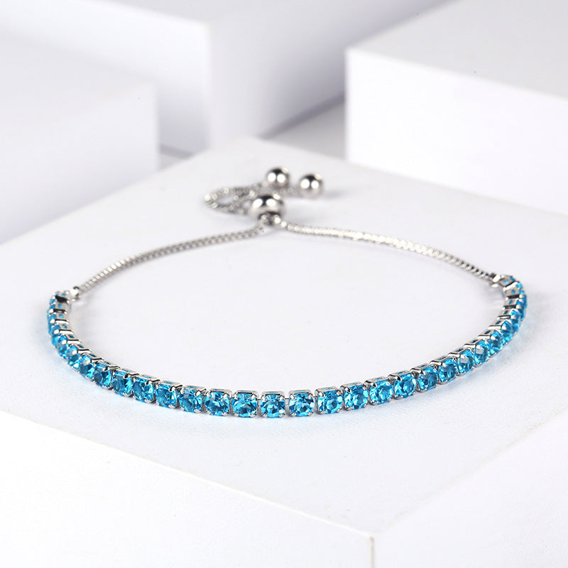 Wholesale Diamond Colored Zircon Single Row Tennis Bracelet