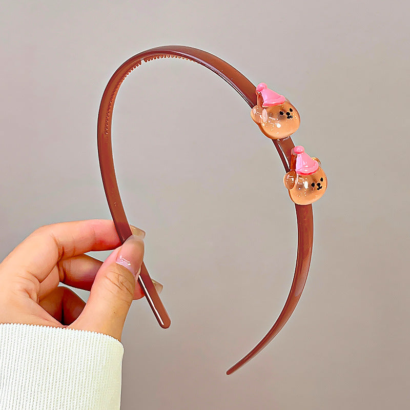 Wholesale Transparent jelly color headband cute cartoon headband with teeth non-slip