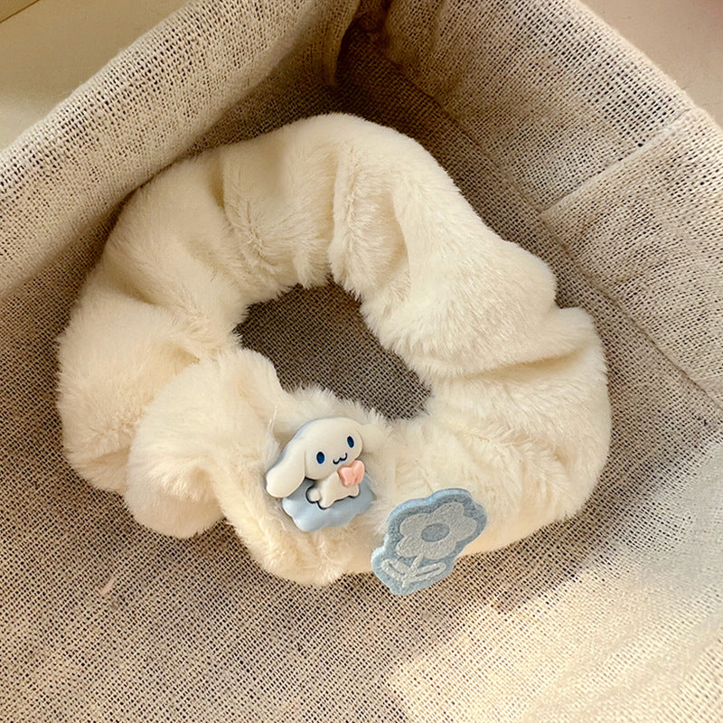 Wholesale Cute Dog Blue and White Soft Cute Plush Sweet Hair Rope