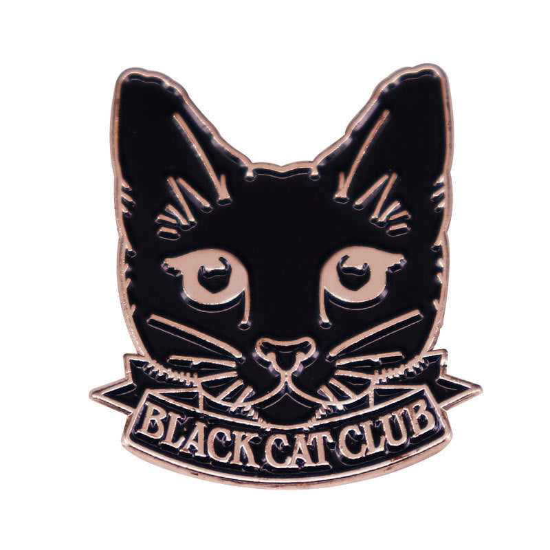 Wholesale Cute Black Cat Badge Cartoon Clothes Backpack Accessories Brooch