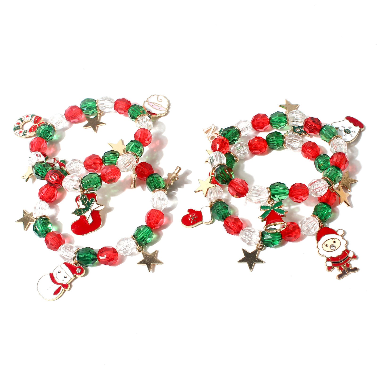 Wholesale Christmas Ornament Colorful Beads Beaded Bracelet