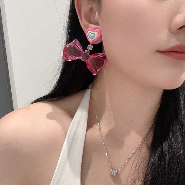 Wholesale Girls'  colorful transparent crystal ear clips