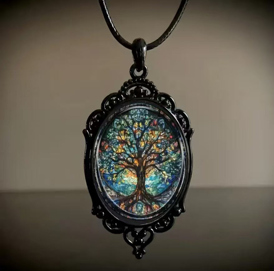 Wholesale Vintage Gothic Crow Cross Witch Halloween Necklace
