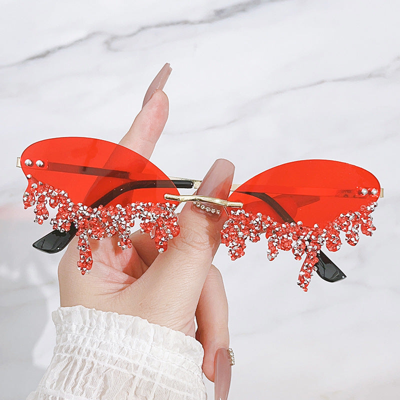 Wholesale Diamond Devil's Tears Handmade Diamond Sunglasses