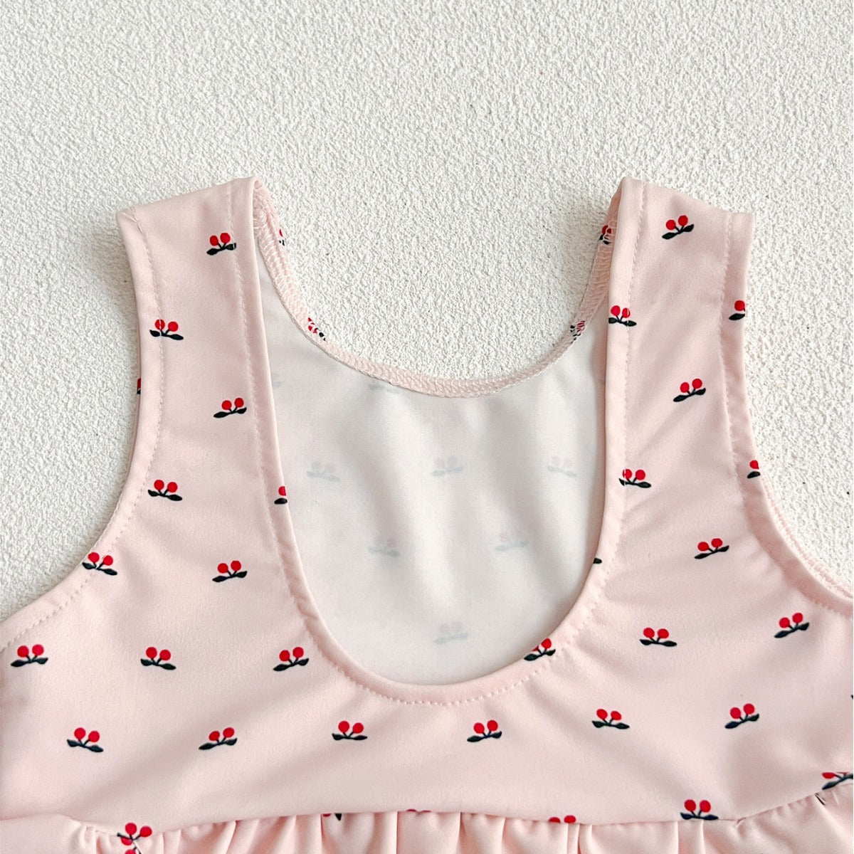 Wholesale Girls swimsuit cute cherry print swimsuit split three piece set