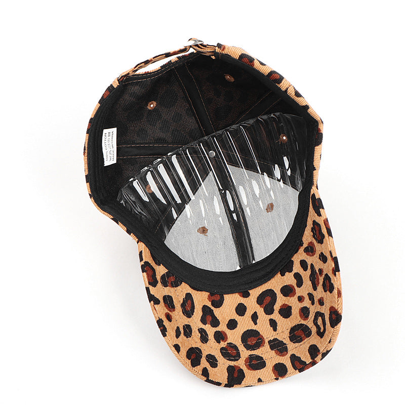 Wholesale Autumn and Winter New Corduroy Leopard Print Baseball Cap