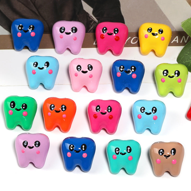 Wholesale 50pcs Acrylic Smiley Face Teeth Beads