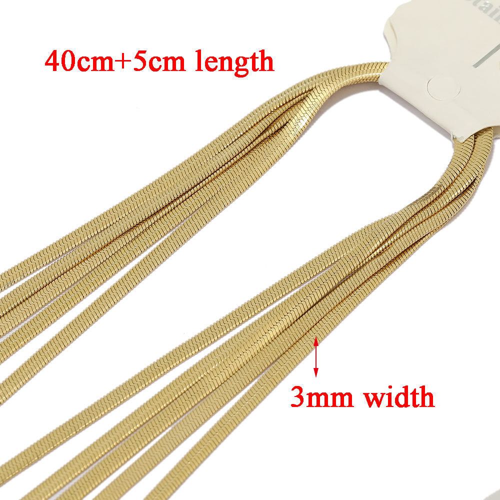 Wholesale 5PCS/PACK Stainless Steel Snake Bone Chain Chokers Necklace DIY Jewelry Accessories