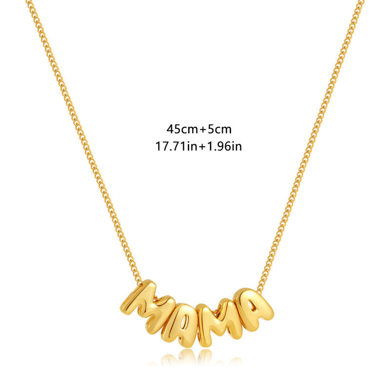 Wholesale Stainless Steel Rose Gold Plated Mother's Day DIY Letter Necklace