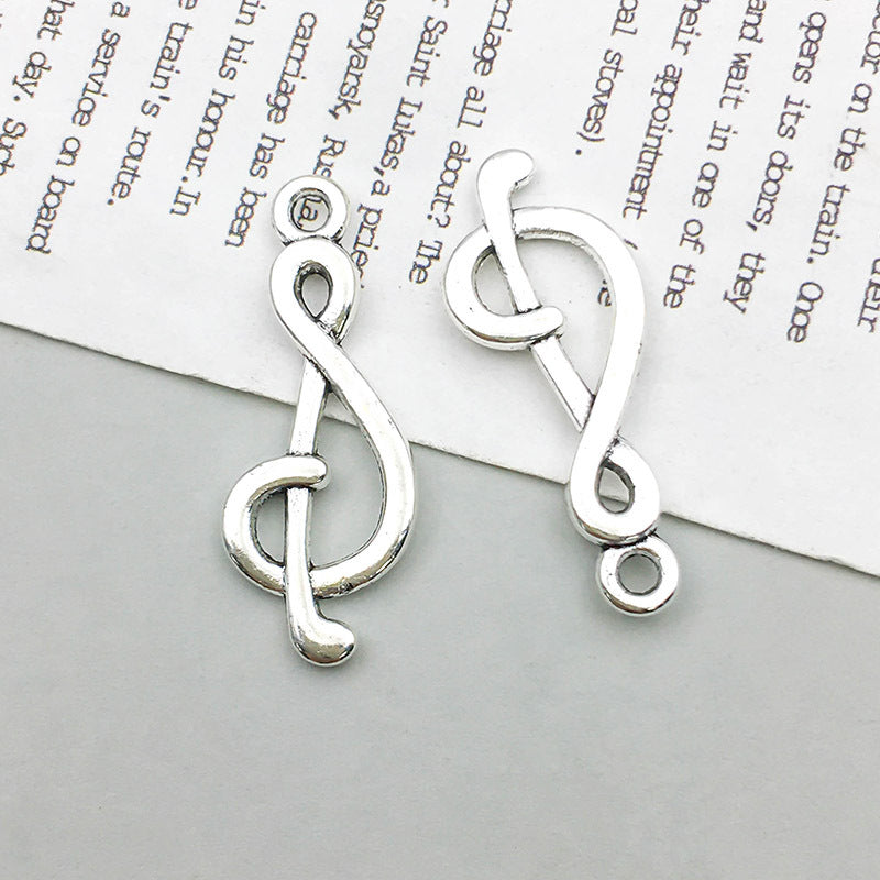 Wholesale 1 New Antique Silver Alloy Simulation Guitar Music Note DIY Pendant