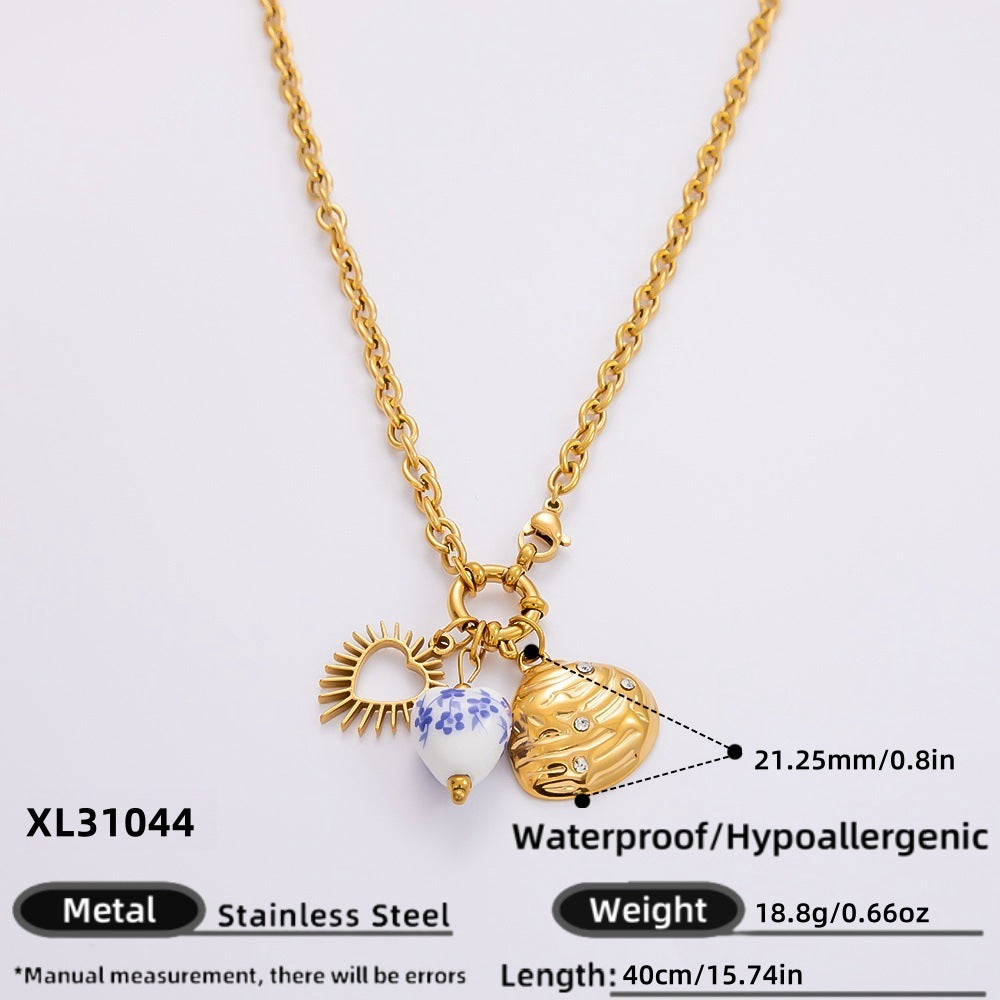 Wholesale INS style handmade pearl heart pendant