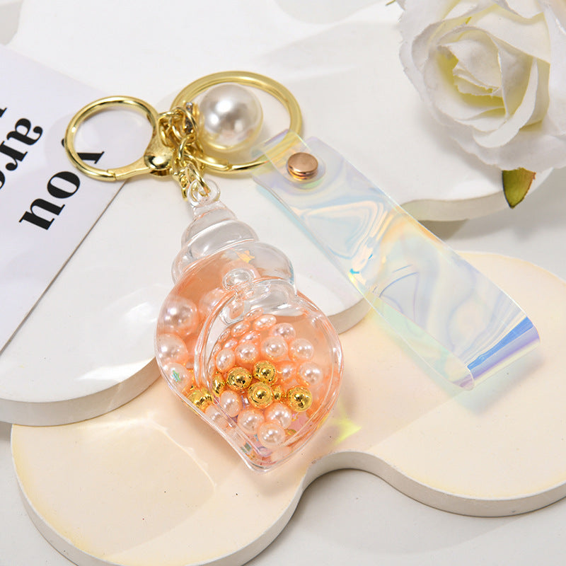 Wholesale Pearl Small Conch Keychain Acrylic