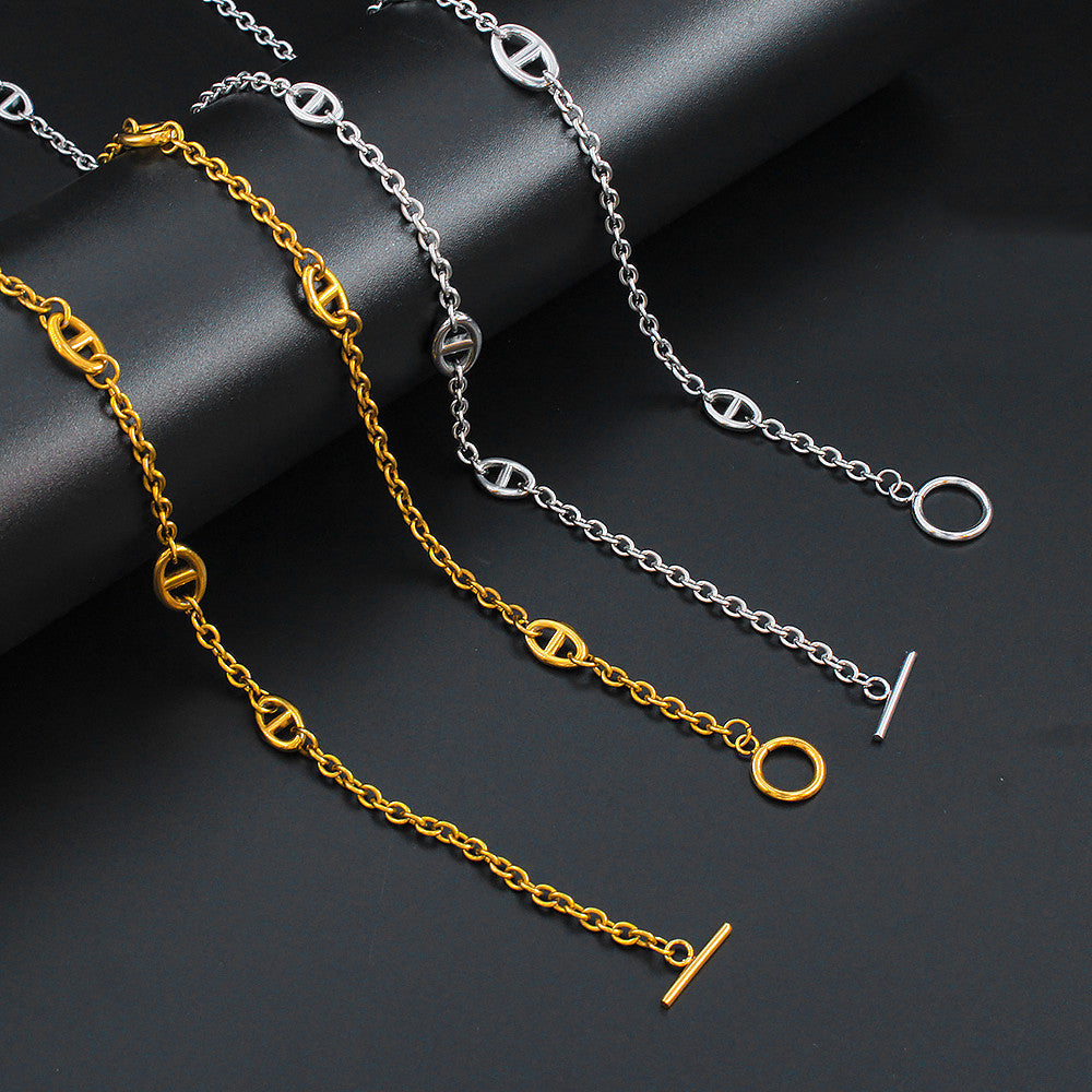 Wholesale Long Pig Nose Sweater Stainless Steel Necklace