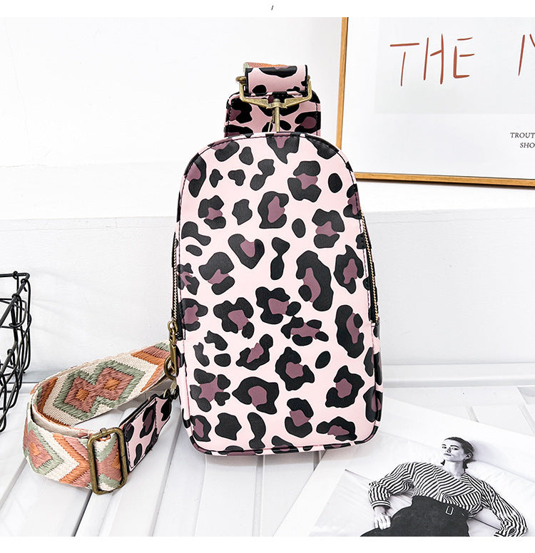 Wholesale Western Style PU Cow Print Leopard Print Sunflower Chest Bag Crossbody Bag