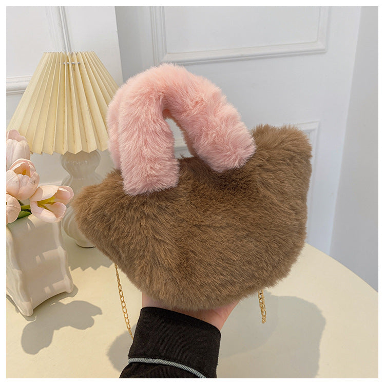 Wholesale Plush Chain Hand-held Single Shoulder Crossbody Bags