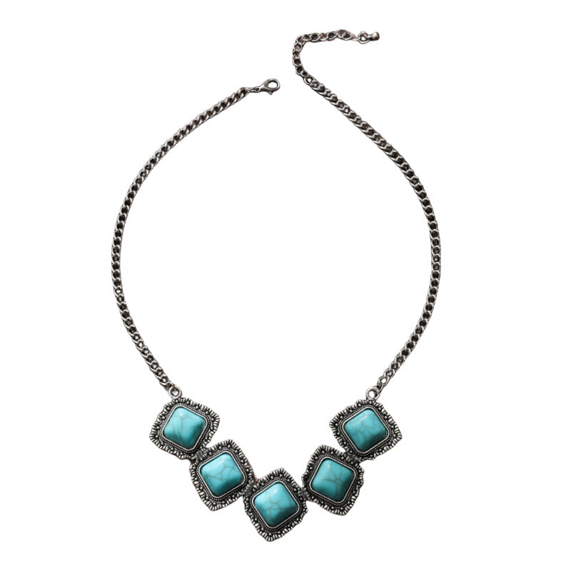 Wholesale Turquoise Alloy Necklace Earrings Set