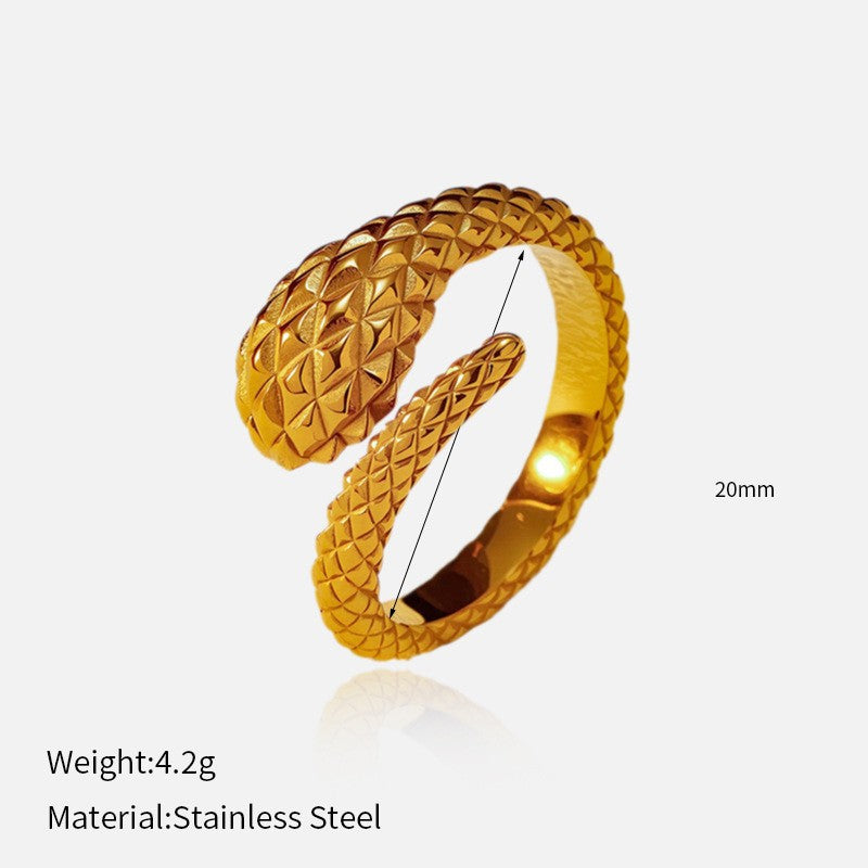 Wholesale Trendy Glossy Open Titanium Steel Ring Stainless Steel 18K Gold Plated Niche Ring